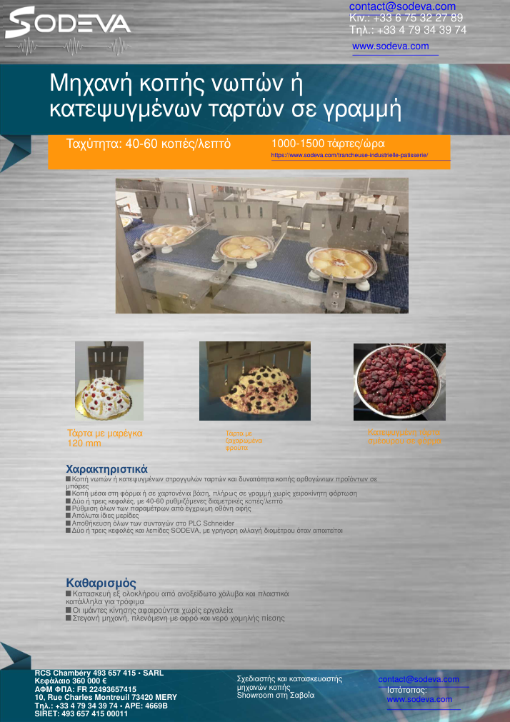 Κοπή ταρτών σε γραμμή — 1500 τάρτες/ώρα