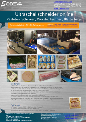 Kompakte Schneidemaschine in Linie für Pasteten und andere Produkte