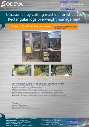 Cutting cheese logs and round wheels on trays with weight control
