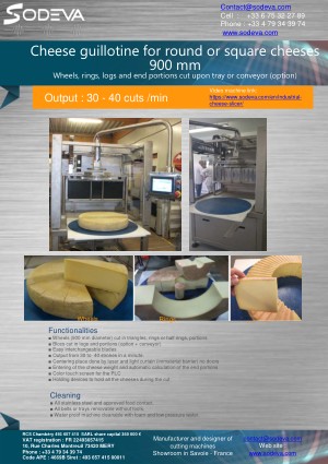 Portioning machine for large cheese wheels up to 900 mm