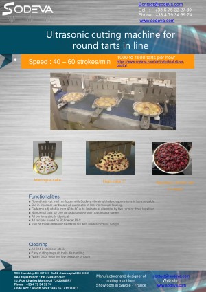 Tart cutting machine — 1500 tarts per hour