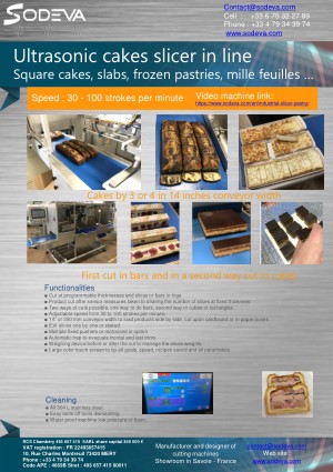 Compact in-line cake cutting machine