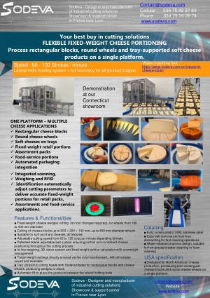 Fixed-weight cutting of cheese in all formats and textures