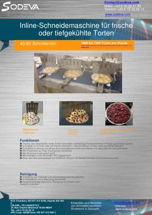 Tortenschneidemaschine — 1500 Torten pro Stunde