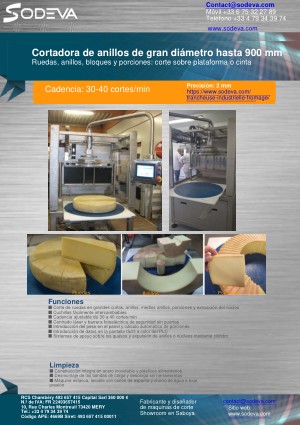 Porcionadora para grandes ruedas de queso de 900 mm