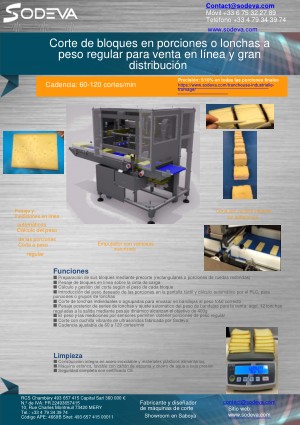 Corte de barras de queso en porciones y lonchas para supermercados y venta en línea