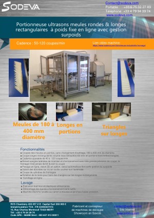 Trancheur longes et meules à poids fixe