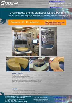 Portionneuse couronneuse pour grands fromages 900mm
