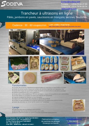 Trancheur compact en ligne pour pâté et divers