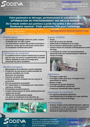 SODEVA OPTIMISATION DU PORTIONNEMENT DES MEULES RONDES poids fixe en ligne