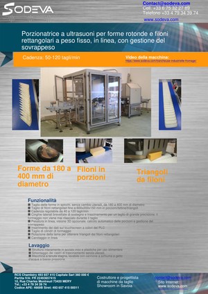 Affettatrice per blocchi allungati e forme di formaggio a peso fisso