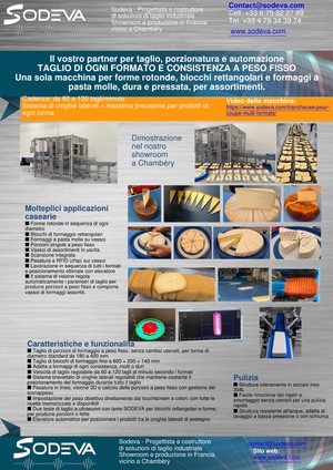 Taglio a peso fisso di formaggi di tutti i formati e consistenze: forme rotonde e rettangolari