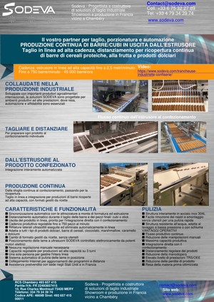 Produzione continua di barrette, ricopertura e confezionamento