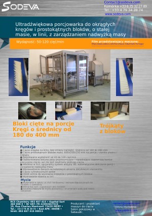 Krajalnica podłużnych bloków i kręgów sera na stałą masę