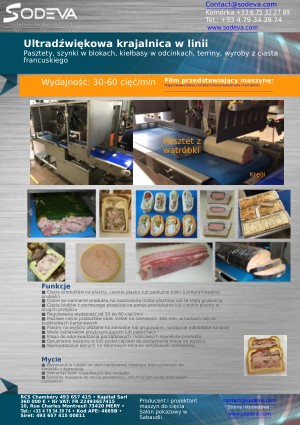 Kompaktowa krajalnica w linii do pasztetów i innych produktów