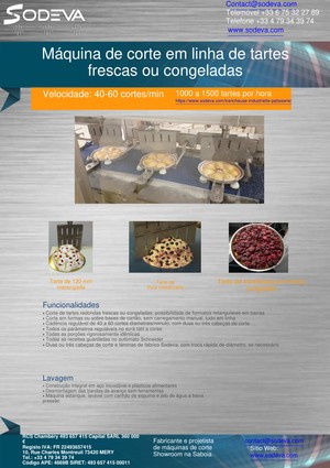 Máquina de corte de tartes — 1 500 por hora