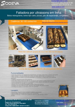 Máquina compacta em linha para bolos