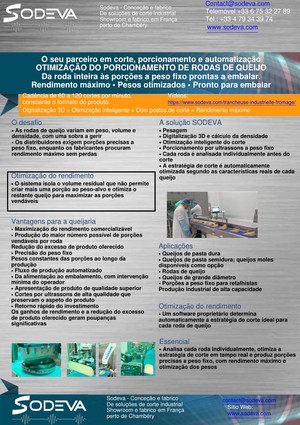 SODEVA — otimização do porcionamento de rodas de queijo a peso fixo em linha