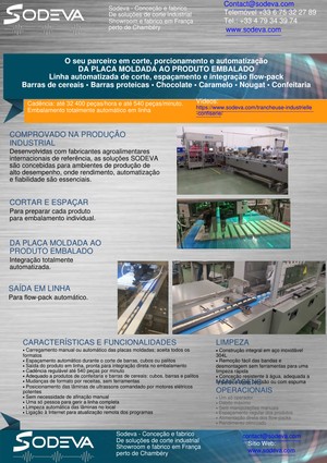 SODEVA — linha automatizada da placa moldada à embalagem