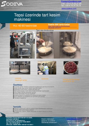Tart kesim makinesi — saatte 800 tart