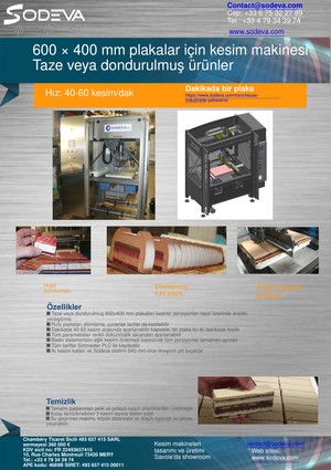 600 × 400 mm plaka kesim makinesi