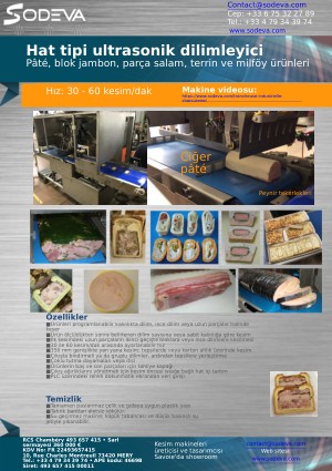 Pate ve diğer ürünler için kompakt hat içi kesim makinesi