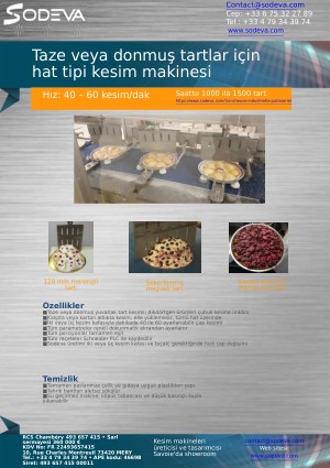 Tart kesim makinesi — saatte 1500 tart
