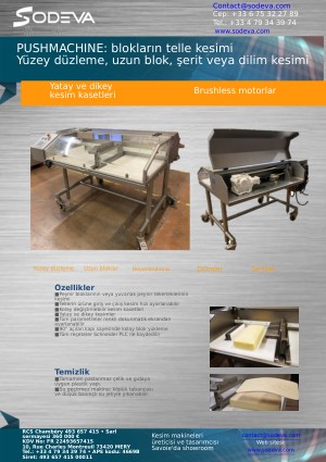 PUSHMACHINE — peynir blokları için tel kesim makinesi